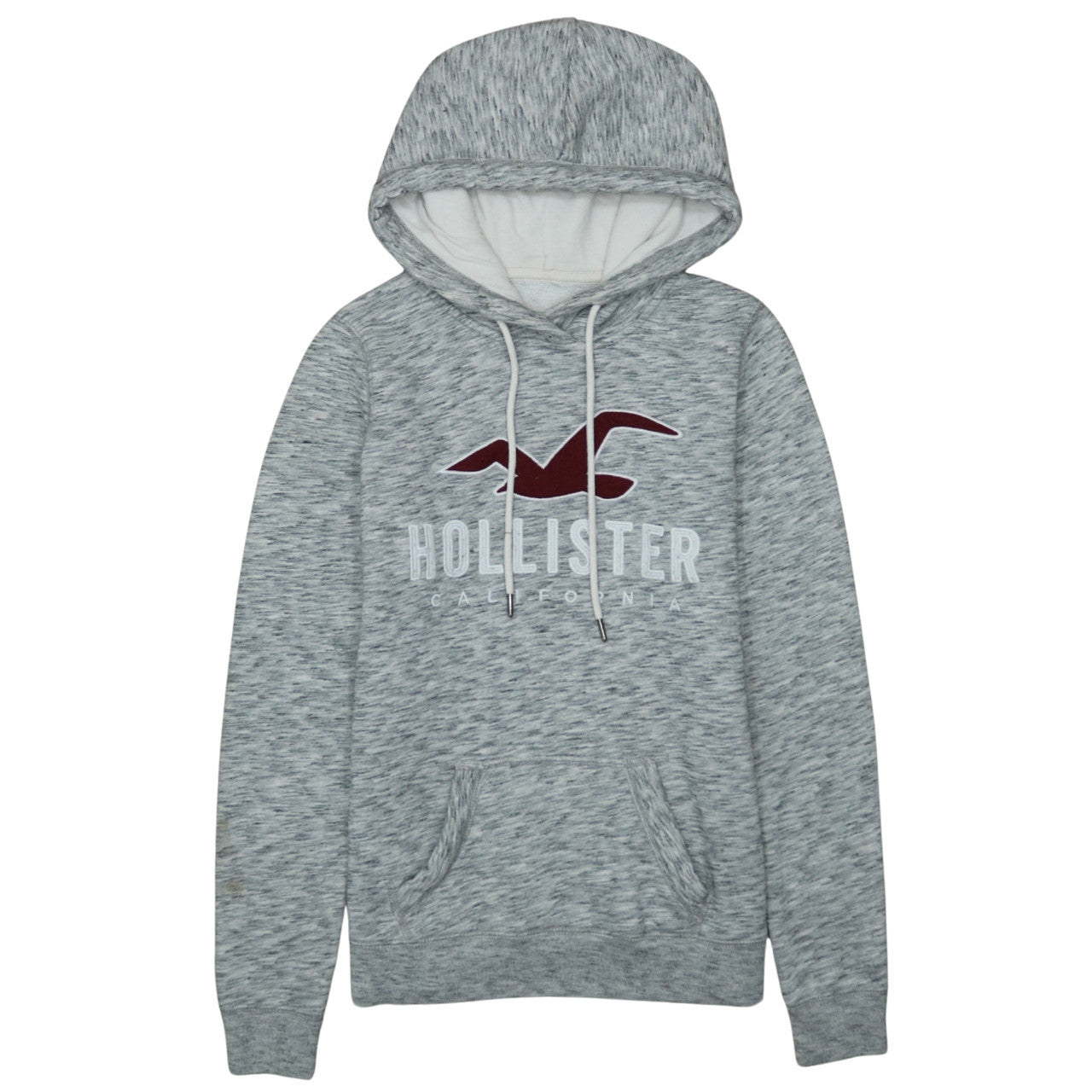 Hollister Women Grey Logo Pullover Hoodie XS