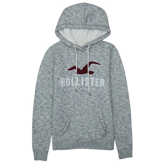 Hollister Women Grey Logo Pullover Hoodie XS