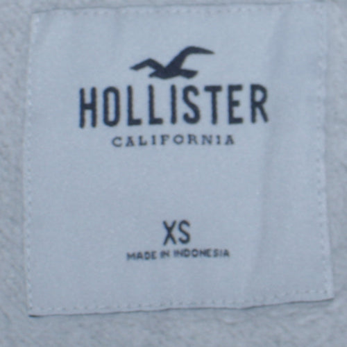 Hollister Women Grey Logo Pullover Hoodie XS