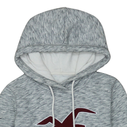 Hollister Women Grey Logo Pullover Hoodie XS