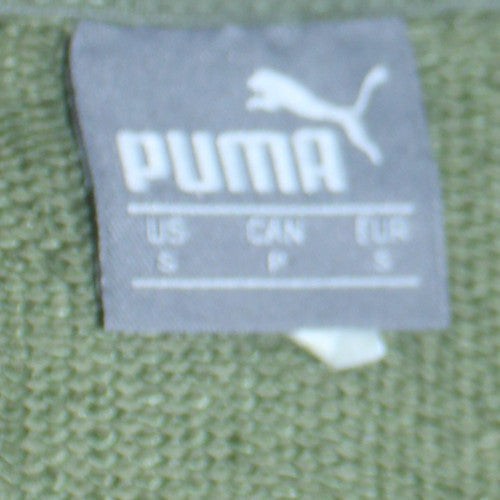 Puma Men's Green Pullover Hoodie S Logo Fleece Sweatshirt