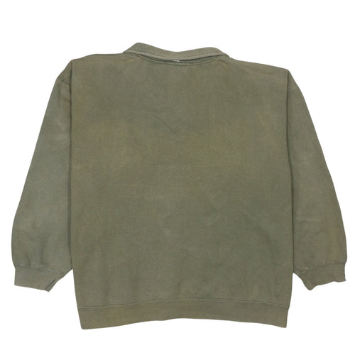 Puma Men Green XL Fleece 1/4 Zip Sweatshirt Regular Fit