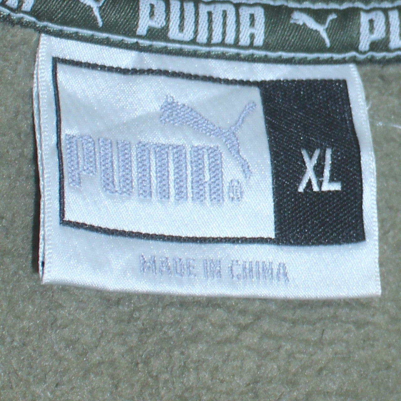Puma Men Green XL Fleece 1/4 Zip Sweatshirt Regular Fit