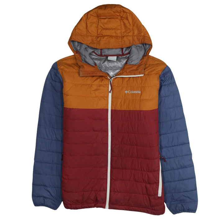 Columbia Boys Multicoloured XL Puffer Jacket Hooded Lightweight Water Resistant