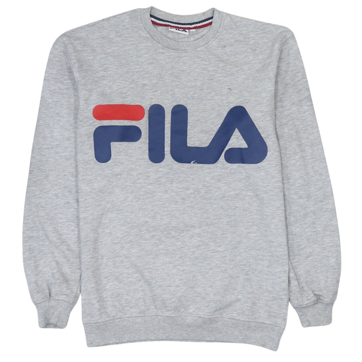 Fila Women Grey Logo Crew Neck Pullover Sweatshirt XS