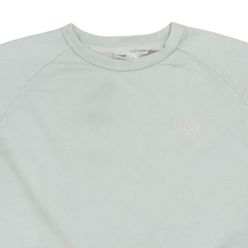 Levi's Womens Light Blue Crew Neck Pullover Sweatshirt Size M