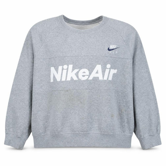 Front view of Nike Air Women's Grey Pullover Sweatshirt XL Logo Print