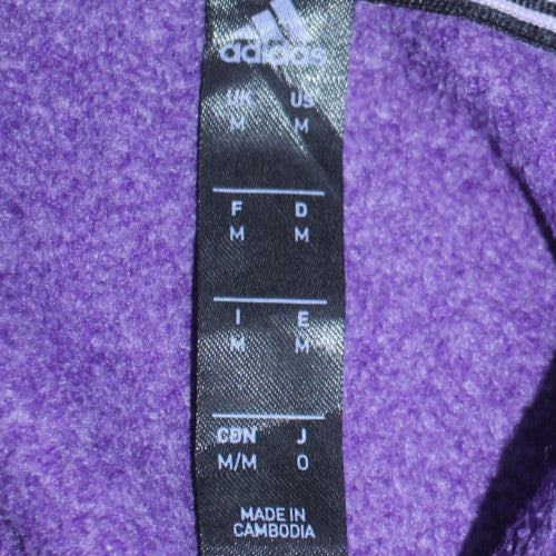 Adidas Womens Purple Pullover Hoodie M Logo Graphic Casual Sweatshirt