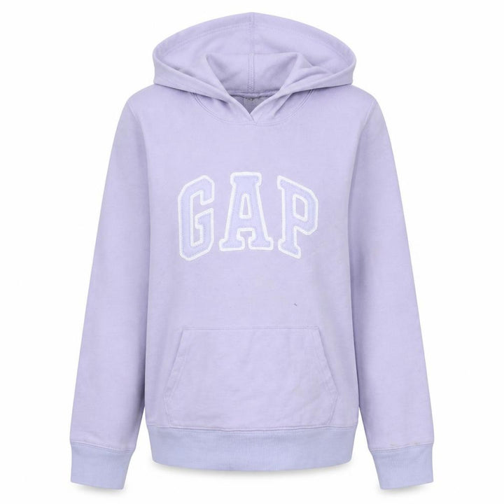 Gap Women Lavender Pullover Hoodie M Cotton Blend Logo Casual