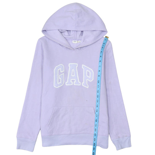 GAP Women Lavender Pullover Hoodie M Cotton Blend Logo Casual