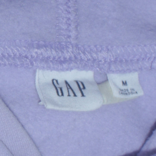 GAP Women Lavender Pullover Hoodie M Cotton Blend Logo Casual