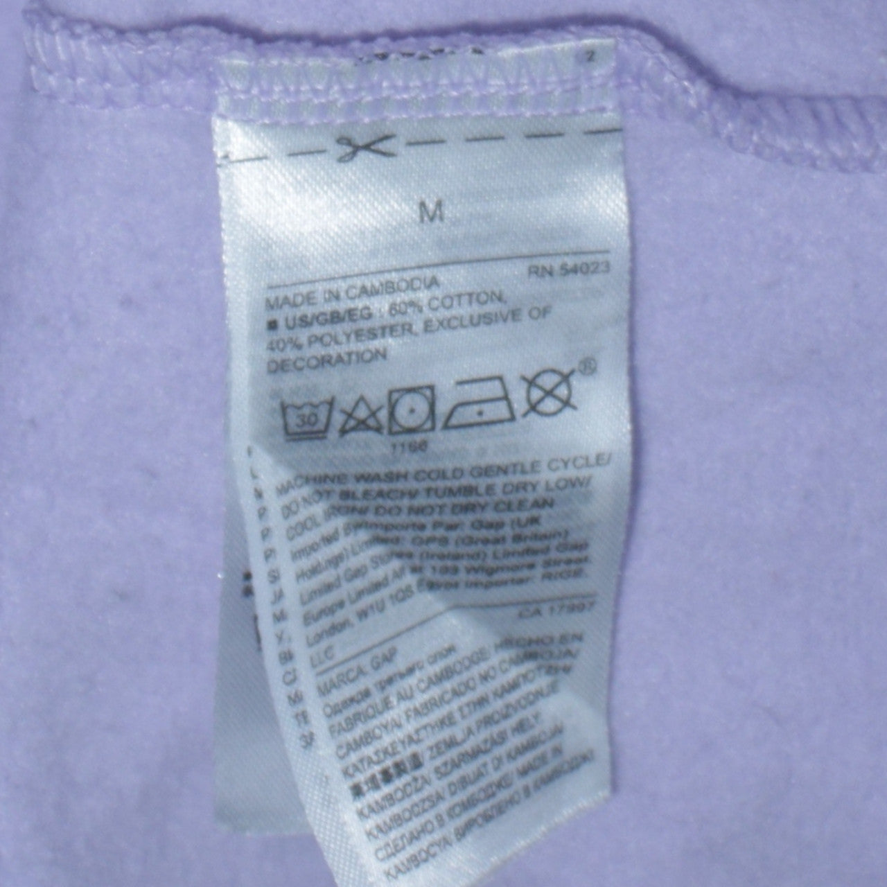 GAP Women Lavender Pullover Hoodie M Cotton Blend Logo Casual