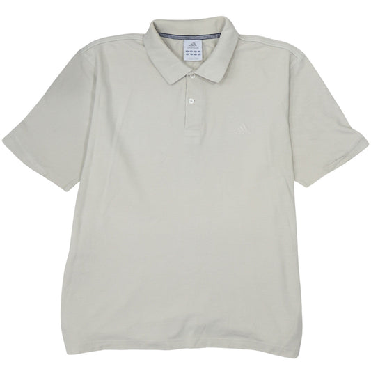 Adidas Men's Beige XL Polo Shirt Short Sleeve Cotton Classic Fit