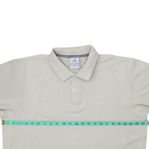 Adidas Men's Beige XL Polo Shirt Short Sleeve Cotton Classic Fit