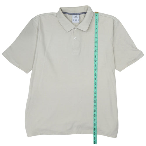Adidas Men's Beige XL Polo Shirt Short Sleeve Cotton Classic Fit