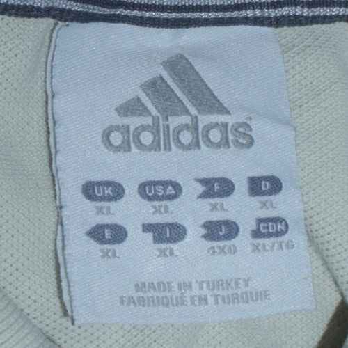 Adidas Men's Beige XL Polo Shirt Short Sleeve Cotton Classic Fit