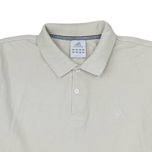 Adidas Men's Beige XL Polo Shirt Short Sleeve Cotton Classic Fit