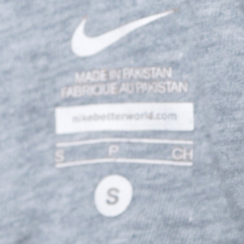 Nike Womens Black Full Zip Hoodie Small Cotton Blend Logo Sweatshirt