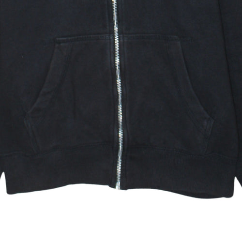 Nike Womens Black Full Zip Hoodie Small Cotton Blend Logo Sweatshirt