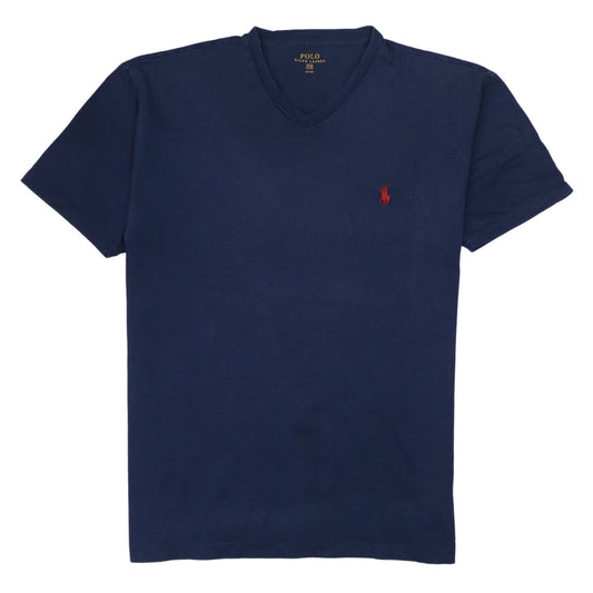 Ralph Lauren Men's Blue V-Neck Cotton Short Sleeve T-Shirt XS