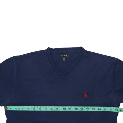 Ralph Lauren Men's Blue V-Neck Cotton Short Sleeve T-Shirt XS