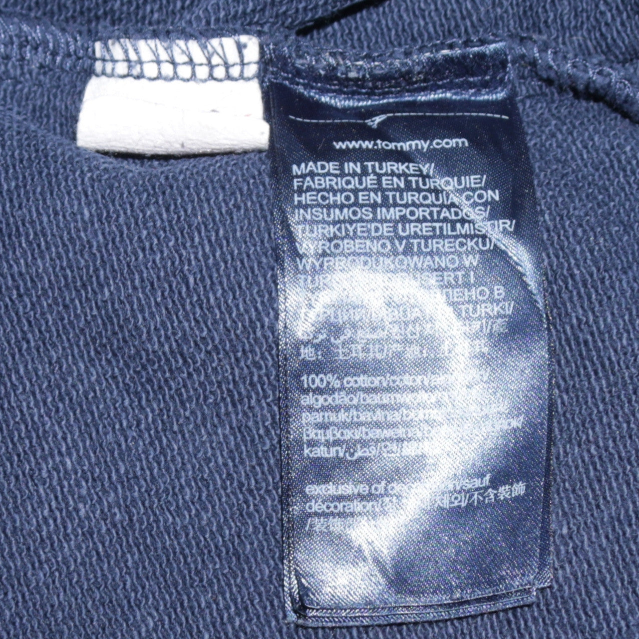 Tommy Hilfiger Boys Navy Blue Pullover Hoodie 176 Cotton Logo Print