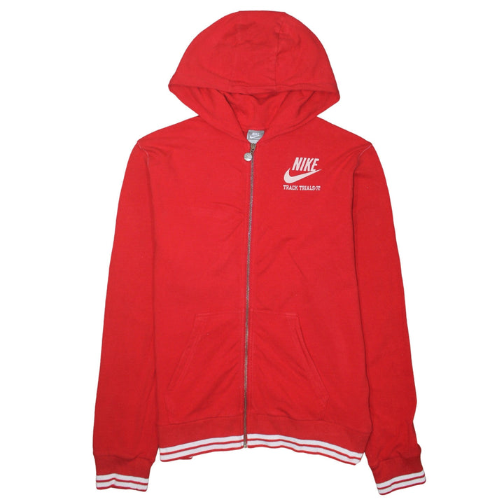 Nike Women Red Full Zip Hoodie L Sportswear Track Trials 72