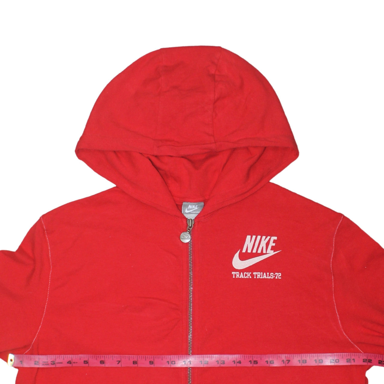Nike Women Red Full Zip Hoodie L Sportswear Track Trials 72