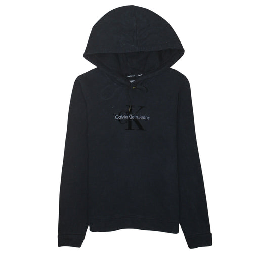Calvin Klein Jeans Womens Black Pullover Hoodie Size M 100% Cotton