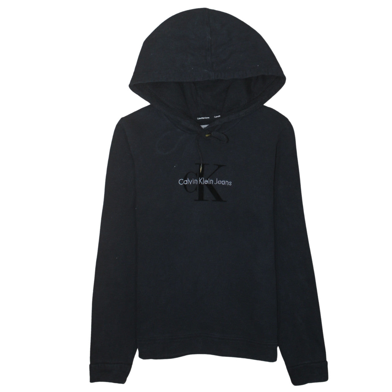 Calvin Klein Jeans Womens Black Pullover Hoodie Size M 100% Cotton