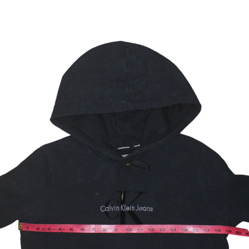 Calvin Klein Jeans Womens Black Pullover Hoodie Size M 100% Cotton