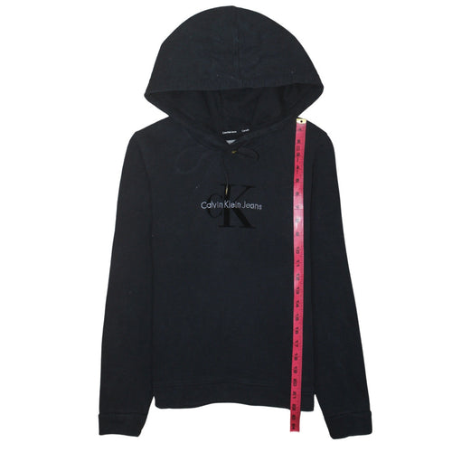 Calvin Klein Jeans Womens Black Pullover Hoodie Size M 100% Cotton