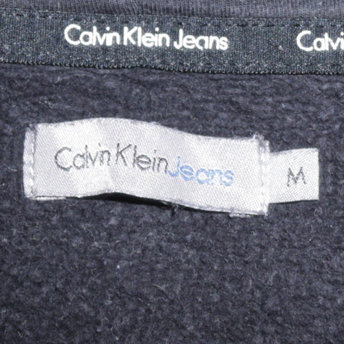 Calvin Klein Jeans Womens Black Pullover Hoodie Size M 100% Cotton
