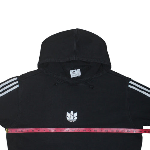 Adidas Womens Black Size 10 Pullover Hoodie with Stripes and Logo