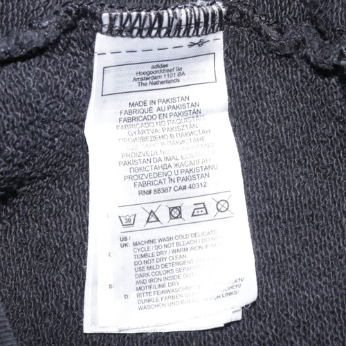 Adidas Womens Black Size 10 Pullover Hoodie with Stripes and Logo
