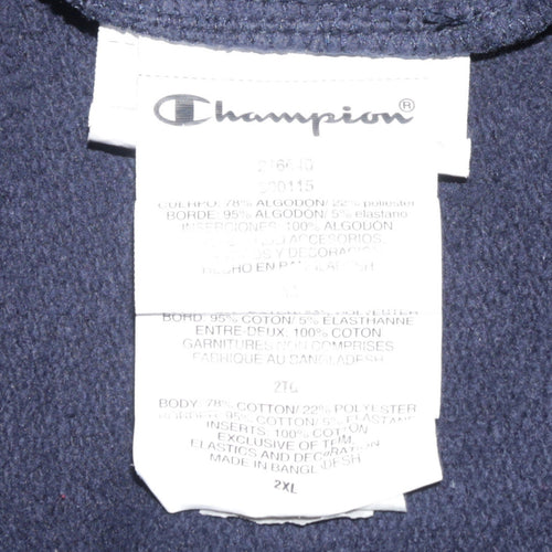 Champion Men's Blue 2XL Pullover Hoodie with Logo Design
