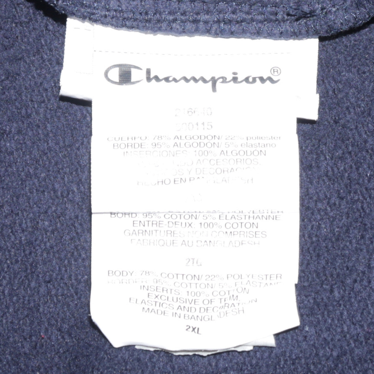 Champion Men's Blue 2XL Pullover Hoodie with Logo Design