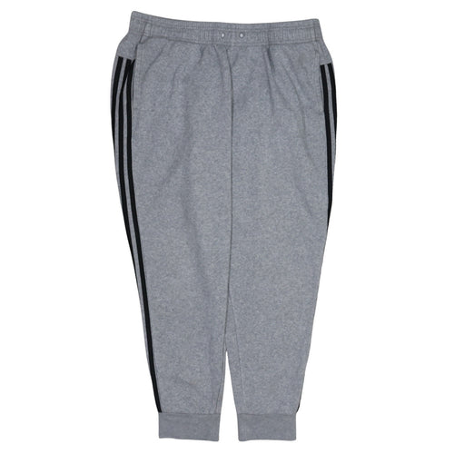 adidas Womens Grey XL Jogger Fleece Sweatpants with Stripes