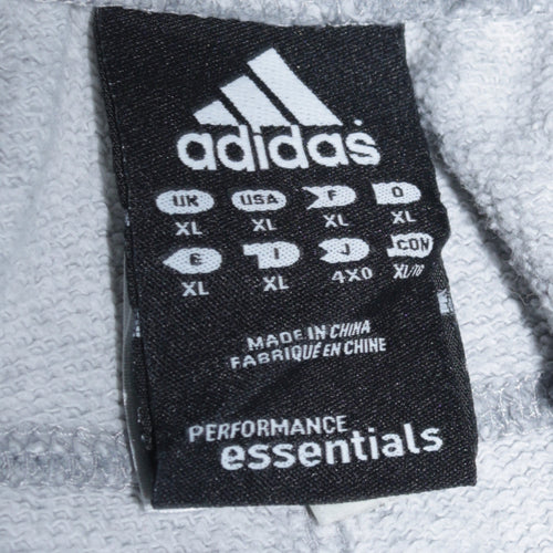 adidas Womens Grey XL Jogger Fleece Sweatpants with Stripes