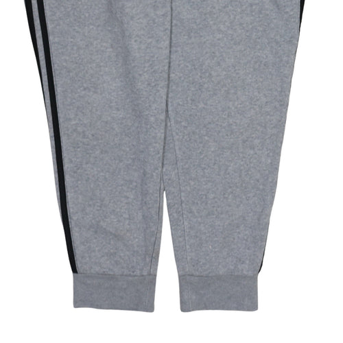 adidas Womens Grey XL Jogger Fleece Sweatpants with Stripes