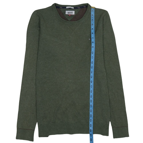 Tommy Hilfiger Men's Green XL Cotton Crew Neck Pullover Jumper