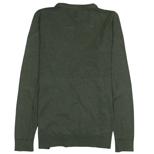 Tommy Hilfiger Men's Green XL Cotton Crew Neck Pullover Jumper