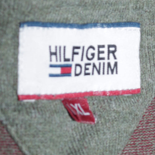 Tommy Hilfiger Men's Green XL Cotton Crew Neck Pullover Jumper