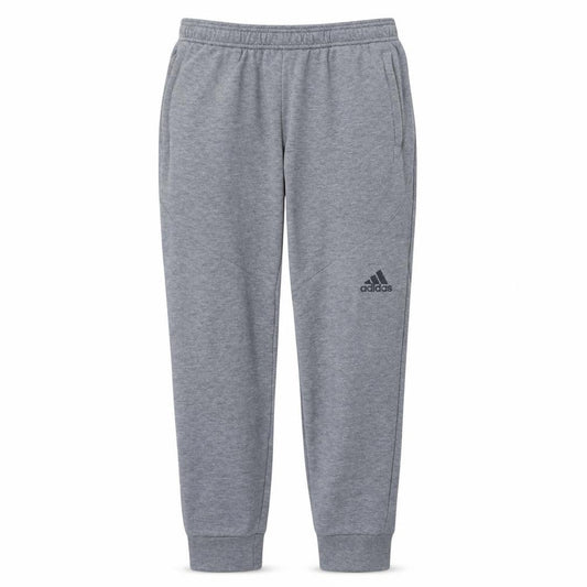 Front view of Adidas Men's Grey Regular Fit Sweatpants, size M