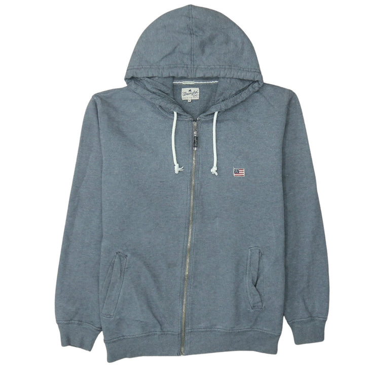 Wrangler Mens Blue Full Zip Hoodie Regular Fit Cotton Sweatshirt Size L