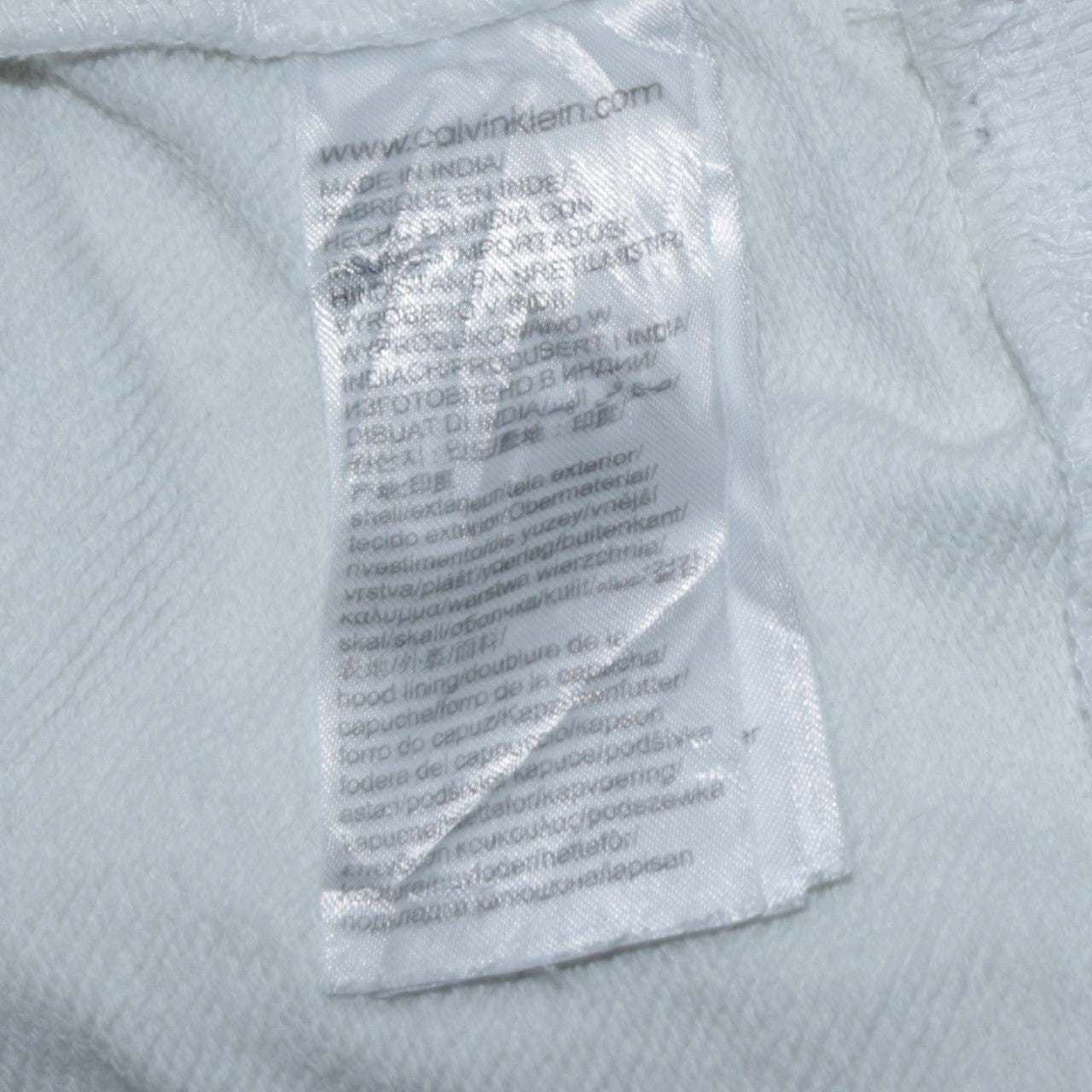 Calvin Klein Jeans Men's White Pullover Hoodie M Regular Fit