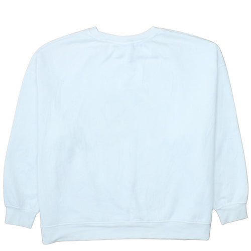 Disney Women White 2XL Pullover Sweatshirt Mickey Graphic Cotton Blend