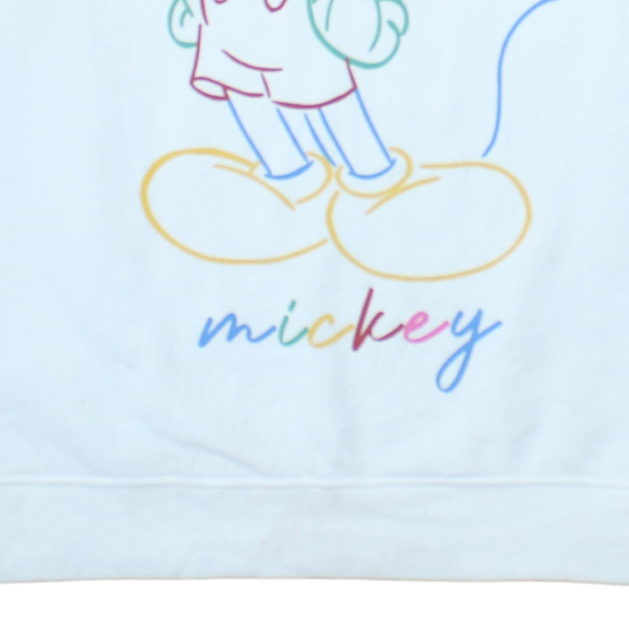 Disney Women White 2XL Pullover Sweatshirt Mickey Graphic Cotton Blend
