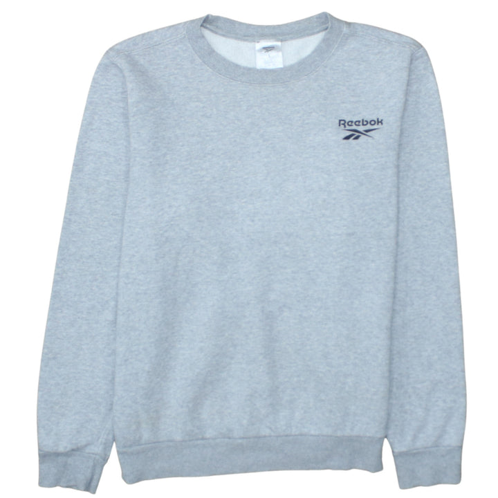 Reebok Womens Grey Crew Neck Pullover Sweatshirt L Casual Sportswear