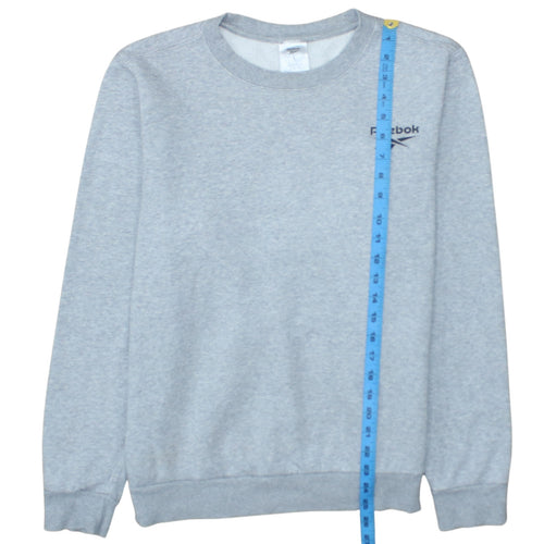 Reebok Womens Grey Crew Neck Pullover Sweatshirt L Casual Sportswear